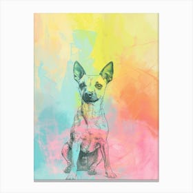 Pastel Manchester Terrier Dog Pastel Line Illustration  2 Canvas Print