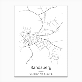 Randaberg,Norway Minimalist Map Canvas Print