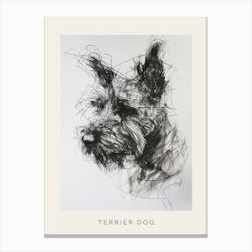 Terrier Line Sketch Minimalist 1 Poster Canvas Print