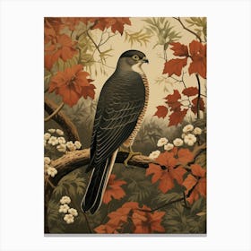 Dark And Moody Botanical Eurasian Sparrowhawk 3 Canvas Print