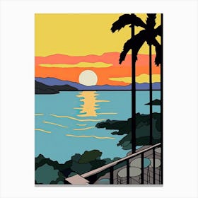 Minimal Design Style Of Onolulu Hawaii, Usa 1 Canvas Print