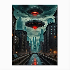 Aliens In The City 1 Canvas Print