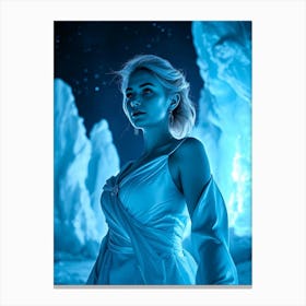 Ice Beauty In White - Diverse Art Illustration 27 Canvas Print