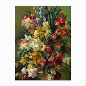 Gladioli Painting 1 Flower Canvas Print