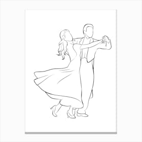 Ballroom Dance hand drawing minimalist line art Canvas Print