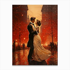 Couple Dancing In The Night Canvas Print