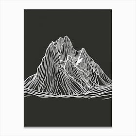 Creag Meagaidh Mountain Line Drawing 6 Canvas Print