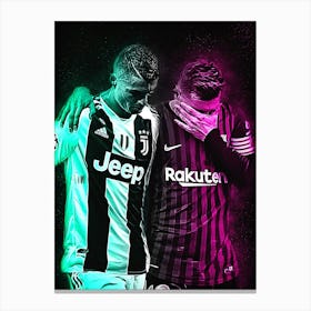 Messi And Ronaldo Galaxy Canvas Print