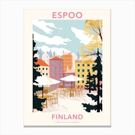 Espoo, Finland, Flat Pastels Tones Illustration 1 Poster Canvas Print