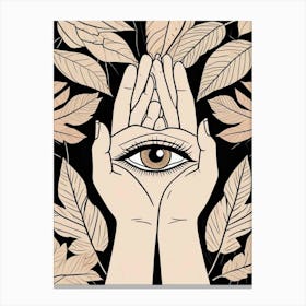 Abstract Hand And Eye Pattern (2) Canvas Print