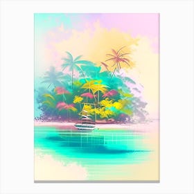 Cebu Island Philippines Watercolour Pastel Tropical Destination Canvas Print