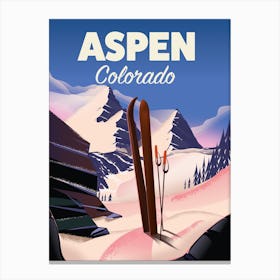 Aspen Colorado Ski art Canvas Print