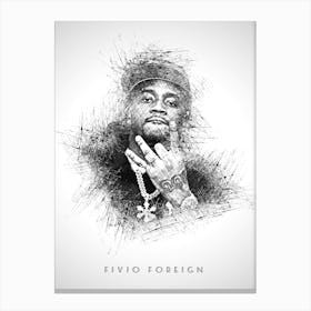 Fivio Foreign Rapper Sketch Canvas Print