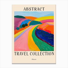 Abstract Travel Collection Poster Ukraine 1 Canvas Print