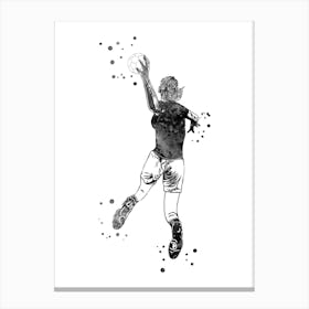 Handball Player Girl Hits The Ball 5 Canvas Print