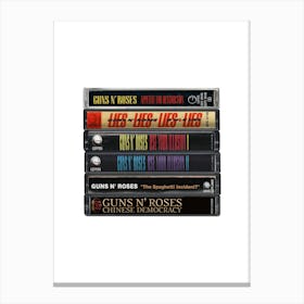 Guns N Roses Albums - Cassette Print Music Poster Canvas Print