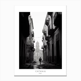 Poster Of Catania, Italy, Black And White Analogue Photography 4 Canvas Print