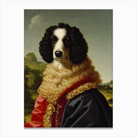 Poodle Renaissance Portrait Oil Painting Canvas Print