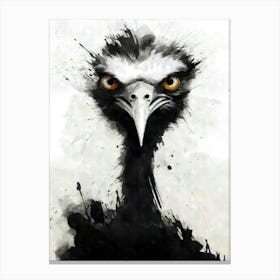 Aesthetic Abstract Watercolor Emu Ostrich Canvas Print