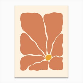 Abstract Flower 02 - Terracotta Canvas Print
