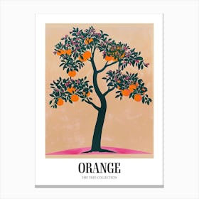 Orange Tree Colourful Illustration 2 Poster Canvas Print