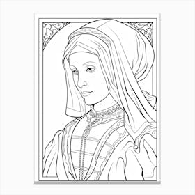 Line Art Inspired By The Arnolfini Portrait 1 Canvas Print