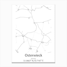 Osterwieck,Germany Minimalist Map Canvas Print