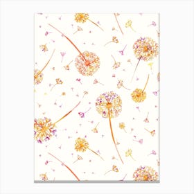 Spring Dandelions Orange Canvas Print