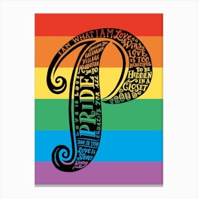 Pride Typographic Canvas Print