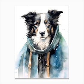 Border Collie Dog As A Jedi 4 Canvas Print
