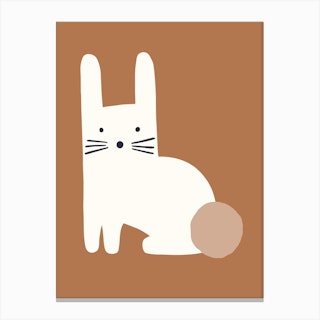 Scandi Rabbit Rust Canvas Print