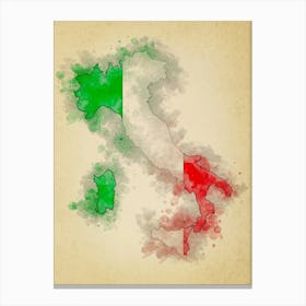 Italy Flag Vintage Canvas Print