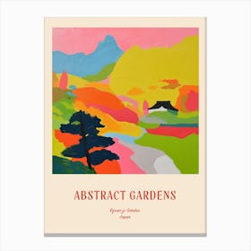 Colourful Gardens Ryoan Ji Garden Japan 7 Red Poster Canvas Print