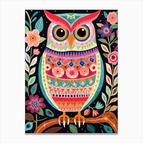 Pink Scandi Owl 2 Canvas Print