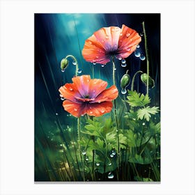 Wildflower With Rain Drops (4) Canvas Print