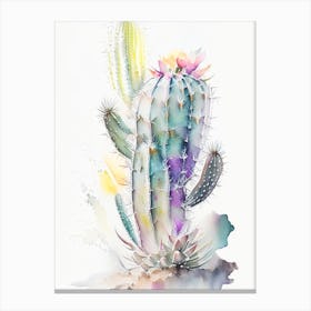 Silver Torch Cactus Storybook Watercolours Canvas Print