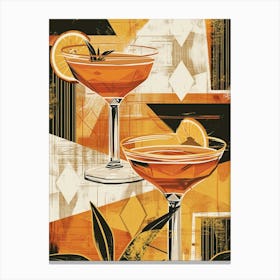 Manhattan Art Deco Inspired Cocktail 2 Canvas Print