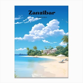 Zanzibar Tanzania Beach Travel Art Canvas Print