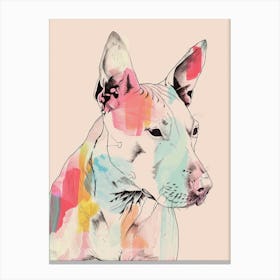 Pastel Bull Dog Terrier Line Illustration Canvas Print