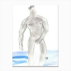 Poster Print Giclee Wall Art Adult Mature Explicit Homoerotic Erotic Man Male Nude Gay Art Drawing Artwork 003 Canvas Print