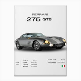 Ferrari 275 Gtb Canvas Print