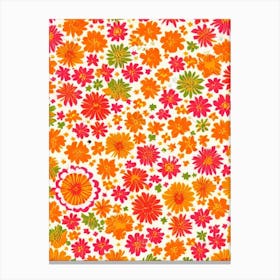 Nemesia Floral Print Warm Tones 1 Flower Canvas Print