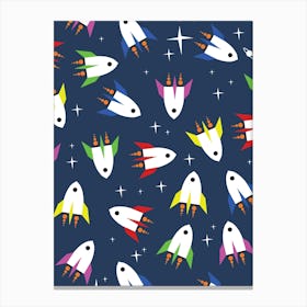 Space Rockets Pattern 1 Canvas Print