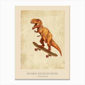 Plateosaurus Vintage Dinosaur Poster 2 Canvas Print