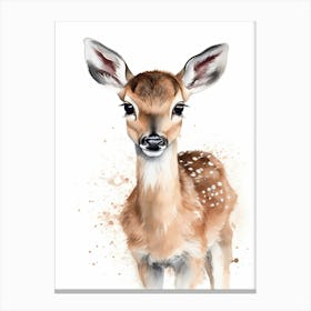 Baby Deer Watercolour Nursery 5 Canvas Print