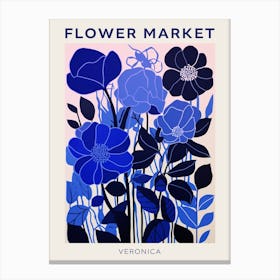 Blue Flower Market Poster Veronica 2 Canvas Print