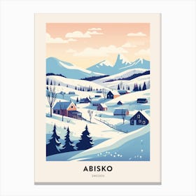 Vintage Winter Travel Poster Abisko Sweden 2 Canvas Print