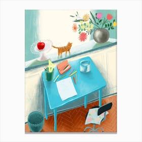 Atelier With Tiger Canvas Print