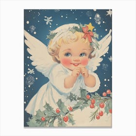 Vintage Christmas Angel Canvas Print