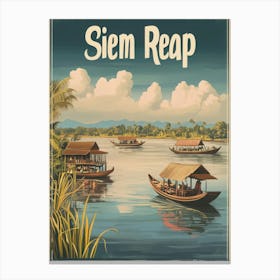 Aihrgdesign A Mid Century Modern Travel Poster For Siem Reap 2 Canvas Print